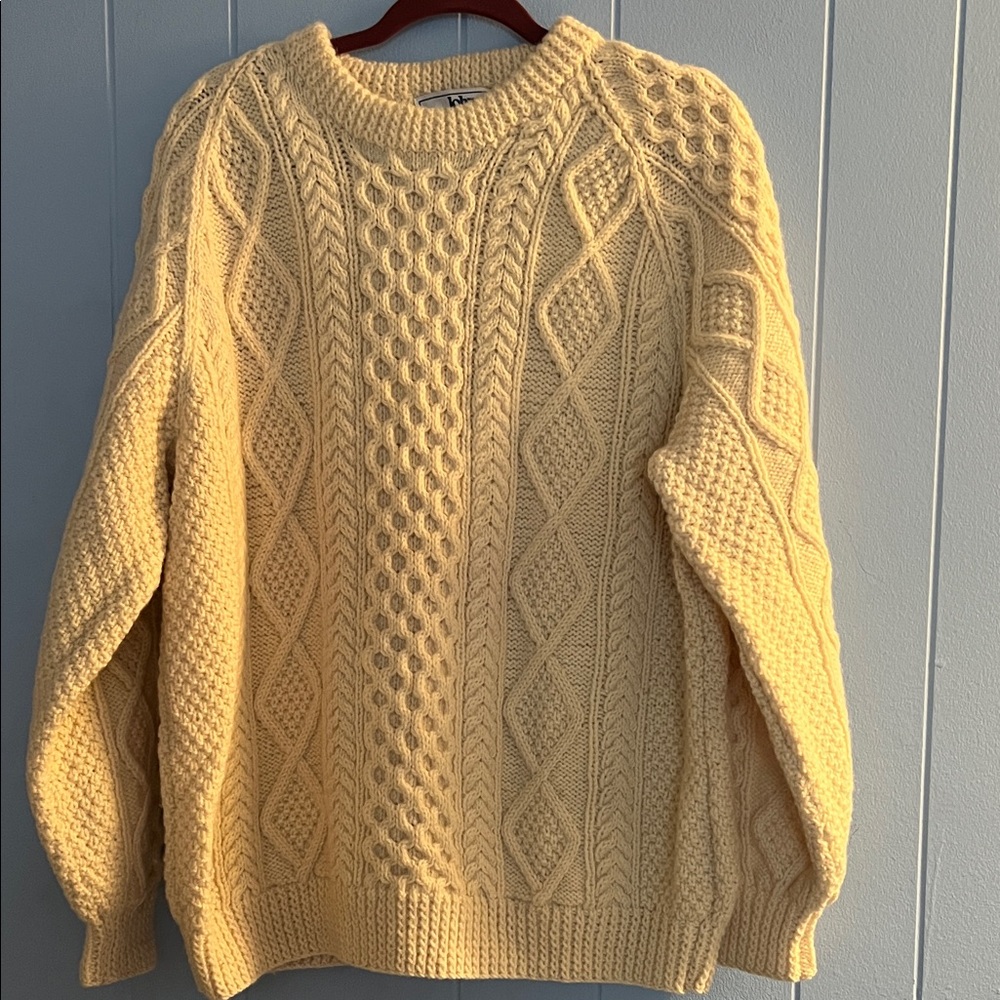 Men's Crewneck Fisherman’s Sweater - Cream